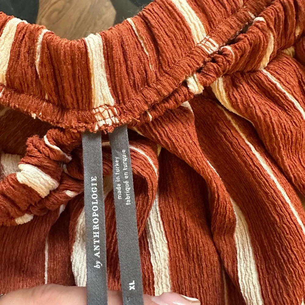 Anthropologie - Burnt Orange Off Shoulder Blouse-XL - Picture 6 of 6